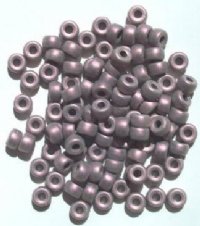 100 4x6mm Crow Beads Metallic Matte Black Pearl Pink